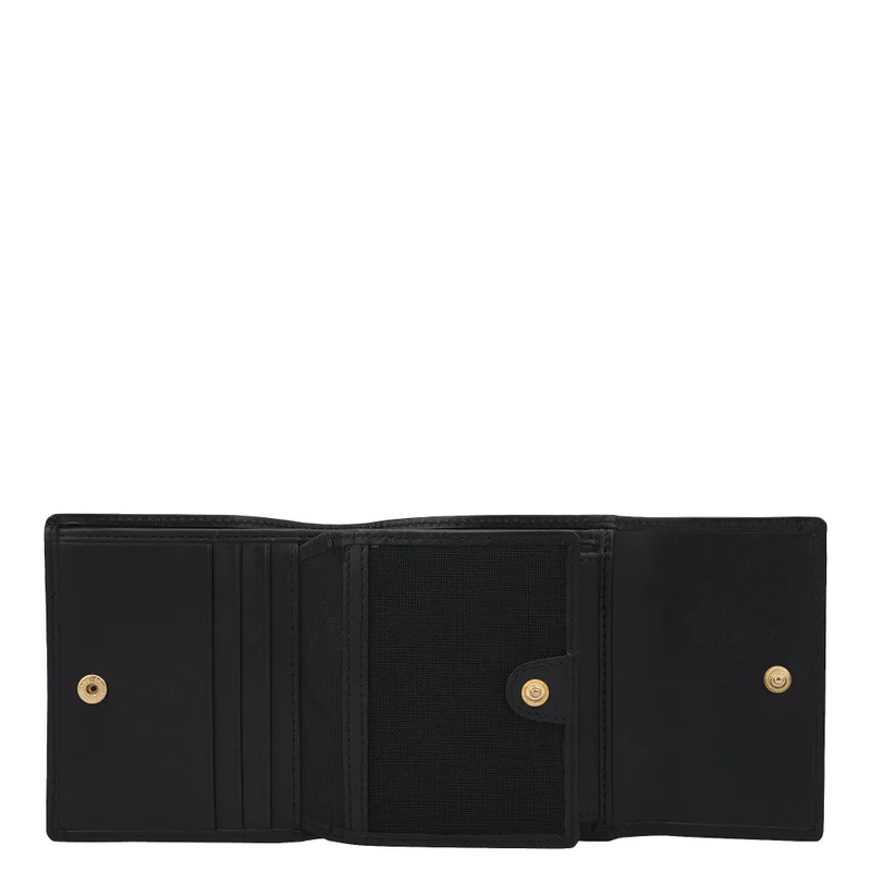 Da Milano Black Plain Leather Ladies Wallet - Black for Women | Best Price UAE